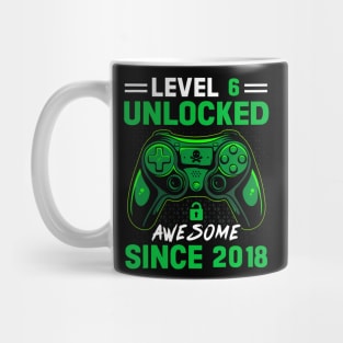 Level 6 Unlocked Awesome Since 2018 6Th Birthday Gaming Mug